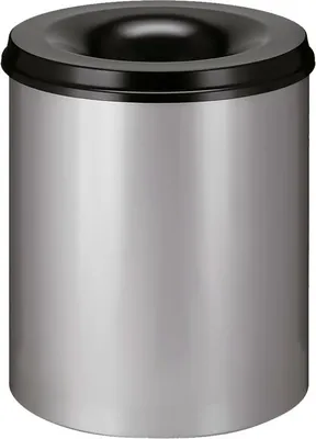 Produktbild von Feuerlöschender Papierkorb 80 Liter - Aluminium Grau, Schwarz