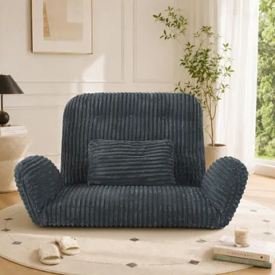 Image de HomeMiYN Fauteuil pouf XXL, fauteuil lounge confortable avec dossier et accoudoirs, fauteuil relax pour salon et chambre