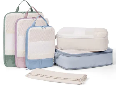 Produktbild von 6-teilige Kompressions-Packbeutel Set, platzsparend, für Koffer und Handgepäck, Reise-Organizer