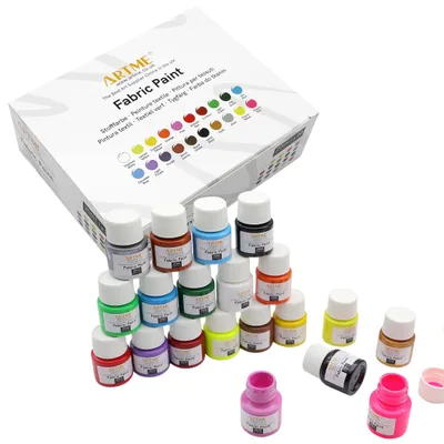 Produktbild von Set von 20 Waschbeständigen Textilfarben in 20 Farben