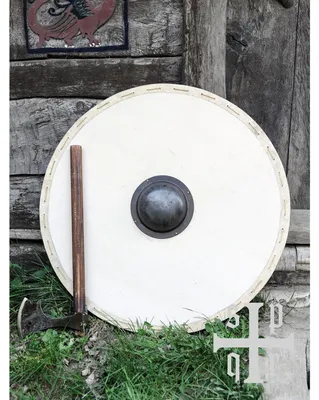 Produktbild von Wikinger Rundschild aus Holz und Segeltuch, mit Eisenbuckel