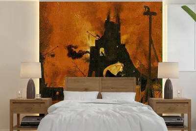 Obrázek produktu pro MuchoWow® Fototapety do obývacího pokoje nebo ložnice tapety vinylové motivy tapety Haywain pravé křídlo triptychu - obraz Hieronyma Bosche 240x240cm