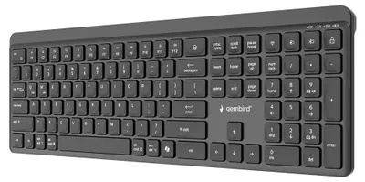Imagen del producto de Gembird KB-WPS-03, Tamaño completo (100%), Inalámbrico, Tecnología inalámbrica RF + Bluetooth, Distribución QWERTY, Color