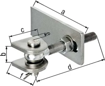 Produktbild von Gustav Alberts Torband Länge 120mm Gewinde M12 Anschweißlasche Stahl roh - 411053