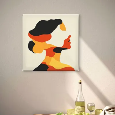 Produktbild von Leinwand Bilder auf Keilrahmen - Frauenportrait Abstrakt Bunt SHE SHAPES - moderne Wanddeko für Wohnzimmer, Wandbild Kunstdruck | Alivia Arts