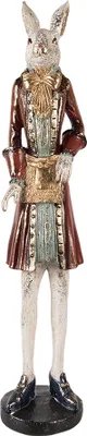 Produktbild von Clayre & Eef Dekorationsfigur Kaninchen 53 cm Beige Rot Kunststoff