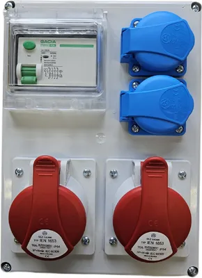 Produktbild von Wandverteiler CEE 32A 16A 2x230V mit Sicherungen FI ROS-I1603A/S  98V-2