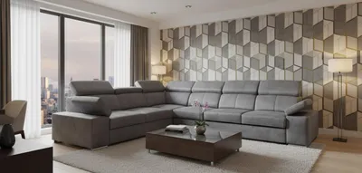 Produktbild von DOMI Ecksofa Galaxy 2FRR3P mit Schlaffunktion L-Form, Universal, mit Bettkasten, Wohnzimmersofa, Couch, Bett, Couchgarnitur - Grau, Salvador 14