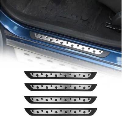 Image de Seuils de porte pour VW Touran 2003-2025 Acier inoxydable Argent 4 pièces