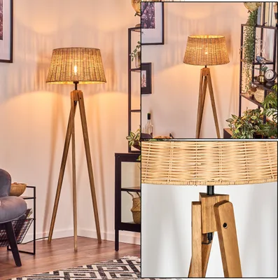 Produktbild von Dello Stehlampe aus Holz/Rattan/Korbgeflecht in Naturfarben