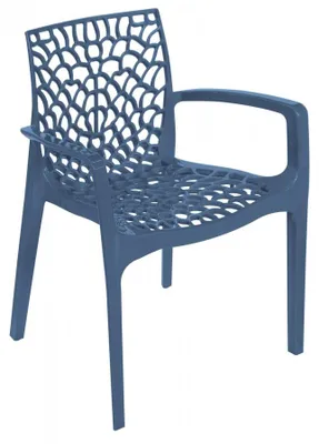 Produktbild von Grand Soleil Gruvyer Arm Polypropylen Stühle mit Armlehnen Garten Bar - Blau