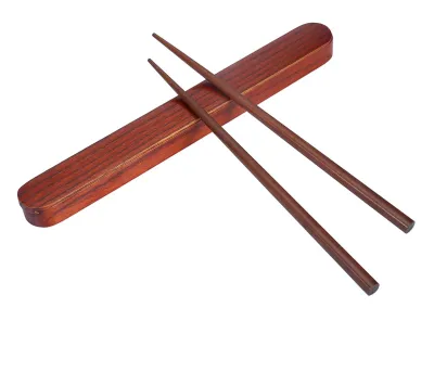Holz-Essstäbchen-Set mit Aufbewahrungsbox, 25 × 2,8 × 1,8 cm