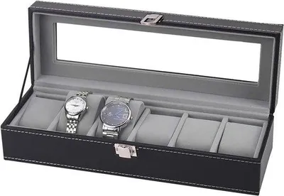Produktbild von Famanu Uhrenbox mit 6 Fächern - Schwarz