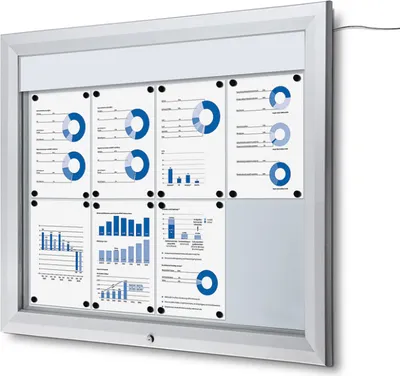 Produktbild von Showdown Displays Schaukasten Premium für Außen - 8x DIN A4 - LED