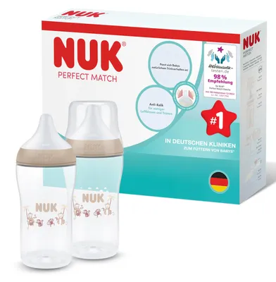 Productafbeelding van NUK PM 2-SET, 260 ml, PP, met aapjesprint