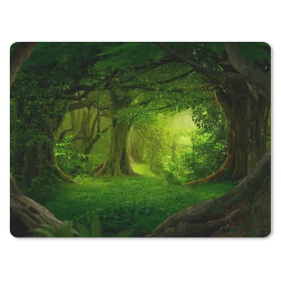 Produktbild von MuchoWow® Mauspad Mousepad Bäume - Wald - Grün - Landschaft - Natur 40x30 cm - Mousepads - Maus Mat - Pad - Mausunterlage - Anti Rutsch