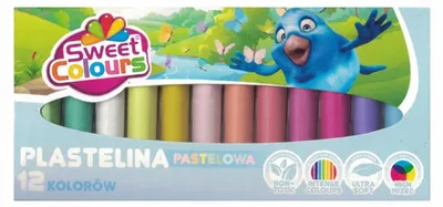 Produktbild von Sweet Colours Schul-Knetmasse Kinder Pastellfarben 12 Farben