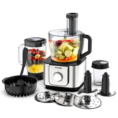 Produktbild von FIMEI Multifunktionale Küchenmaschine1100W 11-in-1 HGM406– 3 Geschwindigkeiten + Pulse, 3,2L Zerkleinerer, 1,5L Mixer, Mühle, Zitruspresse & Zubehör