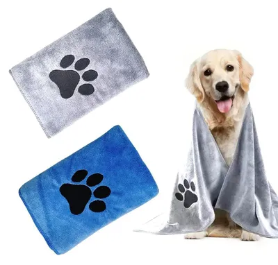 Immagine prodotto di 2 asciugamani per cani, extra assorbenti, 75 x 35 cm, in microfibra