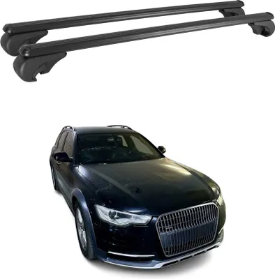 Image de Barres de toit transversales pour Audi A6 C7 4GH 4GJ Allroad 2012-2018 Alu Noir