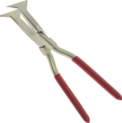 Obrázok produktu pre Krimpovacie kliešte Stubai 40° rovné - šírka 80 mm, hĺbka zasunutia 80 mm, uhlíková oceľ C45, vložený kĺb s vodiacim ložiskovým krúžkom, červené rukoväte, na rohové a vysoké švy, vyrobené v Rakúsku