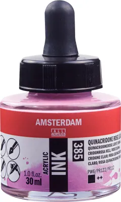 Produktbild von Amsterdam Acrylic Tinte Flasche 30 ml Chinacridonrosa Hell 385