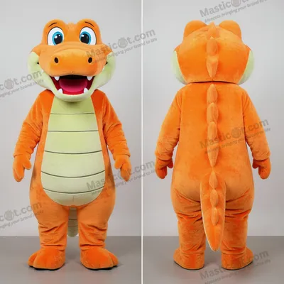 Produktbild von Samtiges MASTICOT orangefarbenes Krokodil-Maskottchen mit Grinsen