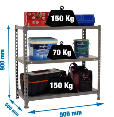 Produktbild von Metallregal ECOCLICK 3/500 900 GRAU