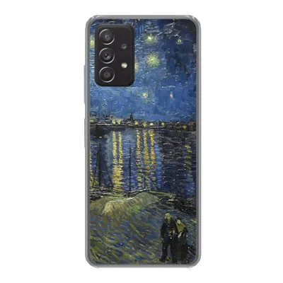 Produktbild von MuchoWow® Handyhülle Schutzhülle Hülle für Samsung Galaxy A53 5G Sternennacht über dem Orsay Paris - Vincent Van Gogh Silikon Softcase Handy Hülle - Schutzabdeckung