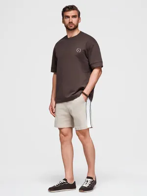 Produktbild von Ombre Breitgestreifte Herren-Sweatshorts beige S