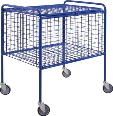 Produktbild von Kongamek Gitterwagen 800x600x915mm in blau mit 100kg Tragkraft und Gummibereifung Ø125mm