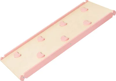Produktbild von Rutsche Indoor, Rutschbrett für Klettergerüst, Kinderrutsche für Kletterdreieck, Hühnerleiter aus Holz, Holzrutsche für Baby mit griffe | Moon - rosa