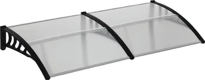 Obrázek produktu pro Stříška Outsunny na vchodové dveře 200 x 96 x 27 cm stříška s UV ochranou, ochrana proti dešti ochrana proti slunci pro venkovní použití hliníková černá