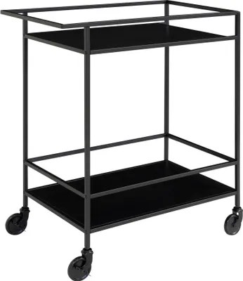 Produktbild von House Nordic Vita Servierwagen schwarz, Barwagen mit Rollen inkl. Bremsen