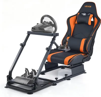 Produktbild von VEVOR Lenkradständer, Simulator-Cockpit mit Doppelschienen-Doppelarm, passend für Logitech G25, G27, G29, G920, G923, Thrustmaster T300RS, TX F458, T500RS, T3PA-PRO (F1/GT) und CSR-Pedale