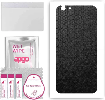 Produktbild von apgo Rückseite Schutzfolie, Skin, kompatibel mit Apple iPhone 6s, Hinten Displayschutzfolie aus Vinylfolie, kratzfest, einfache Montage - Schwarze Honigwabe