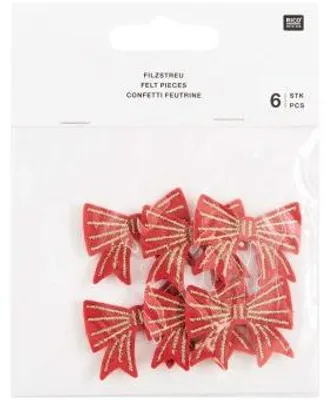 Produktbild von Filzstreu Schleifen Rot-Gold