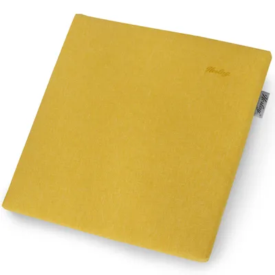 Produktbild von Herlag Sunny Hockerauflage 48x48x4 cm – wetterfest, wasserfest & UV-beständig – waschbarer Bezug mit Reißverschluss – Senfgelb