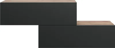 Produktbild von Planetmöbel Flur Möbel Garderobe Hängeschrank 2x 100 cm gold eiche / anthrazit, Wandgarderobe hängend oder stehend
