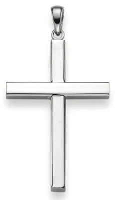 Produktbild von Anhänger Kreuz 38x20,5mm aus 585 Gold Weißgold Halsschmuck schlicht
