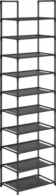 Zdjęcie produktu dla Regał Szafka na Obuwie Organizer Modułowy Stojak Czarny Metalowy 10 Półek