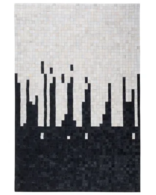 Produktbild von BELIANI Teppich Schwarz Weiß Echtleder 160 x 230 cm Kurzflor Modern Handgefertigt Rechteckig