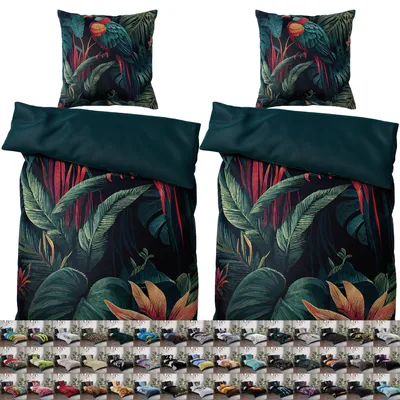 Produktbild von SANILO® Bettwäsche 135x200 cm, 100% feinste Baumwolle, 4-teilig, Bettbezug, Kissenbezug 80x80cm - Exotic
