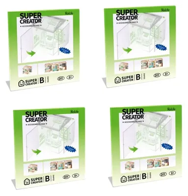 Image de Kit de construction de maison de poupée miniature - Puzzle 3D à assembler soi-même - Composé de 4 pièces - En bois - Avec accessoires - À partir de 14 ans