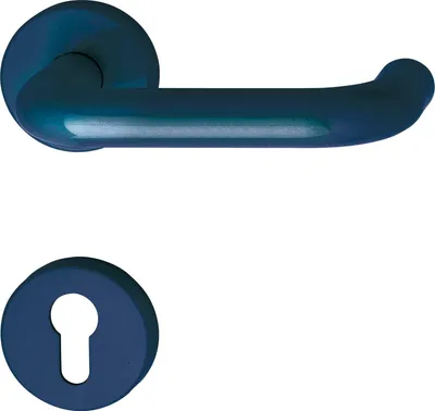 Produktbild von Türbeschlag 111.23 R | Türgriff für Innentür auf Rosette PZ | Polyamid, stahlblau