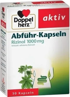 Zdjęcie produktu dla Kapsułki przeczyszczające Double Heart Ricinol 1000 mg 30 kapsułek
