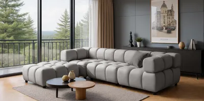 Produktbild von Kaiser Möbel Ecksofa L-Form Bolla, stoff Bluvel, Grau, Links