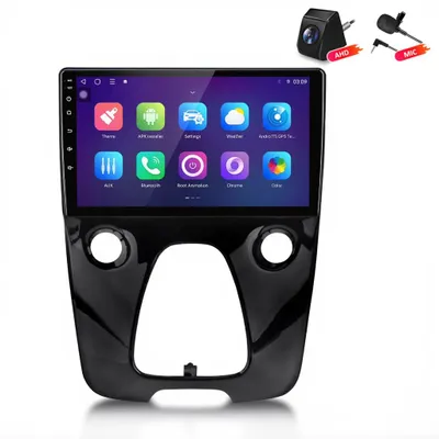 Obrázok produktu pre 10-palcové autorádio s Androidom pre modely Toyota Aygo, Citroen C1, Peugeot 108 (ročníky 2014-2021). Bezdrôtové pripojenie CarPlay a Android Auto, 8-jadrový procesor, 6+128 GB pamäte, DSP, 4G LTE, cúvacia kamera, GPS