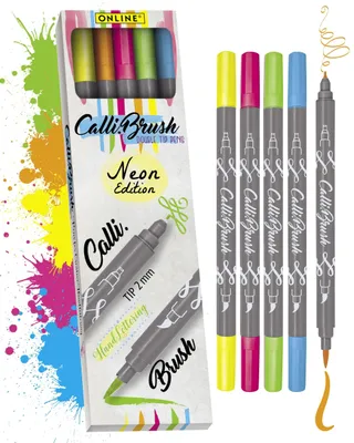 Image de ONLINE® 19078 5 ONLINE® Calli.Brush Double Brush-Pens farbsortiert