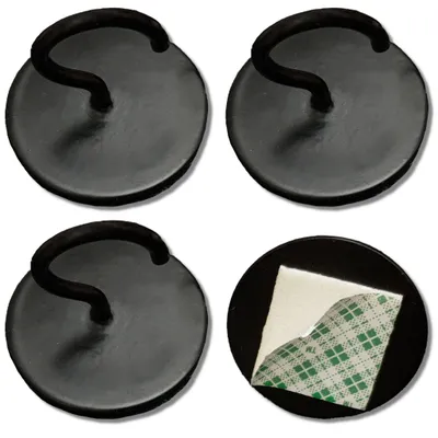 Produktbild von DEKAZIA® 4 Deckenhaken selbstklebend schwarz rund Klebehaken Decke extra stark Deckenhaken ohne Bohren Haken Vintage